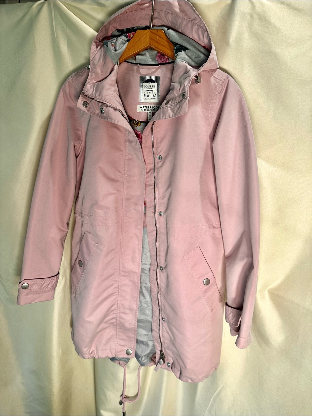 Joules “Right as Rain” pink raincoat 2 - Picture 1 of 4